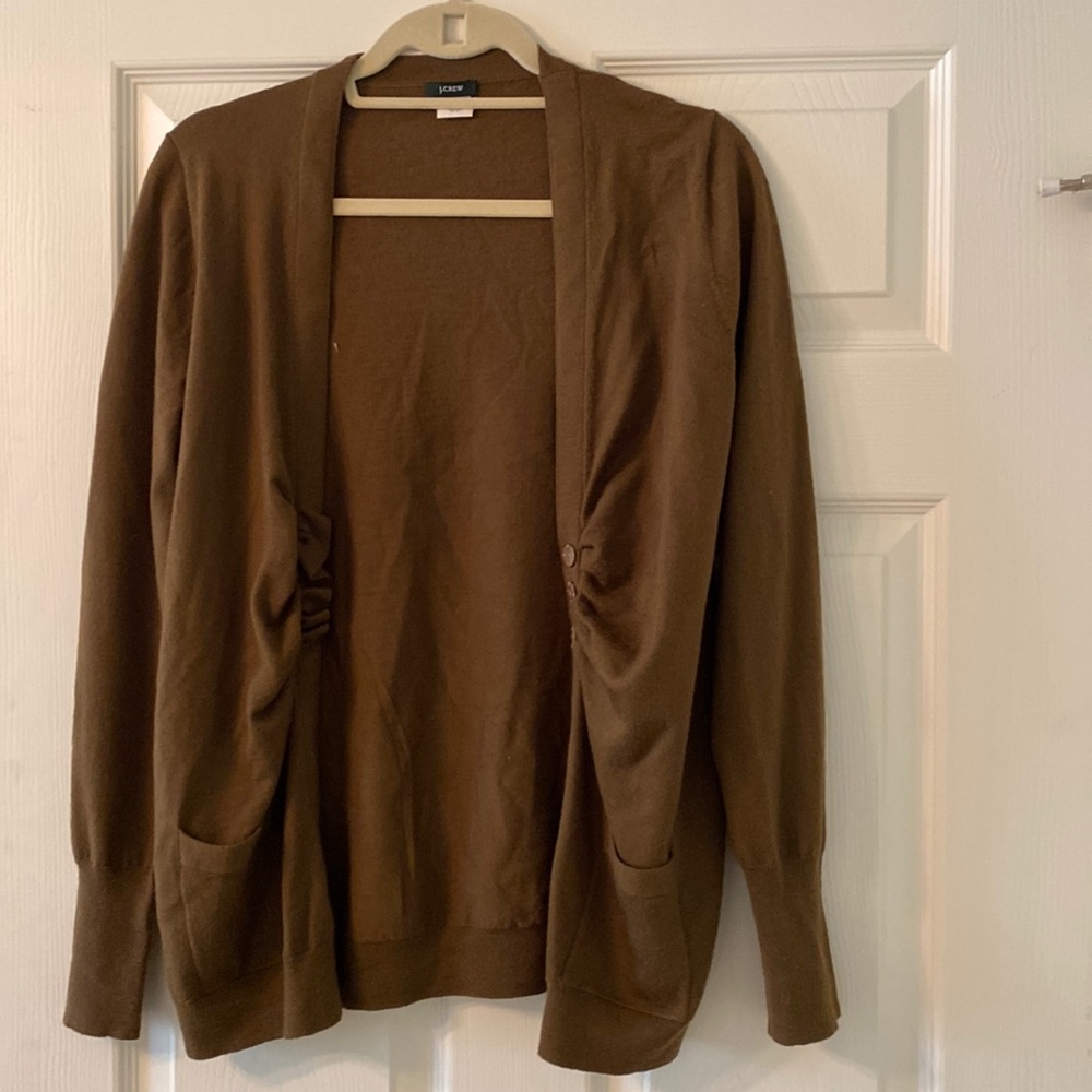 J crew brown cardigan M